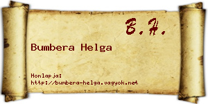 Bumbera Helga névjegykártya